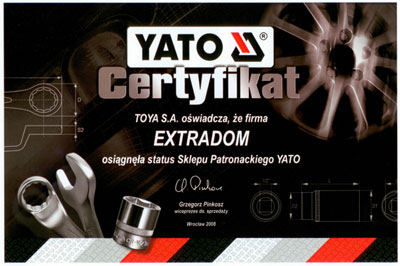 Yato certyfikat Sklep Patronacki